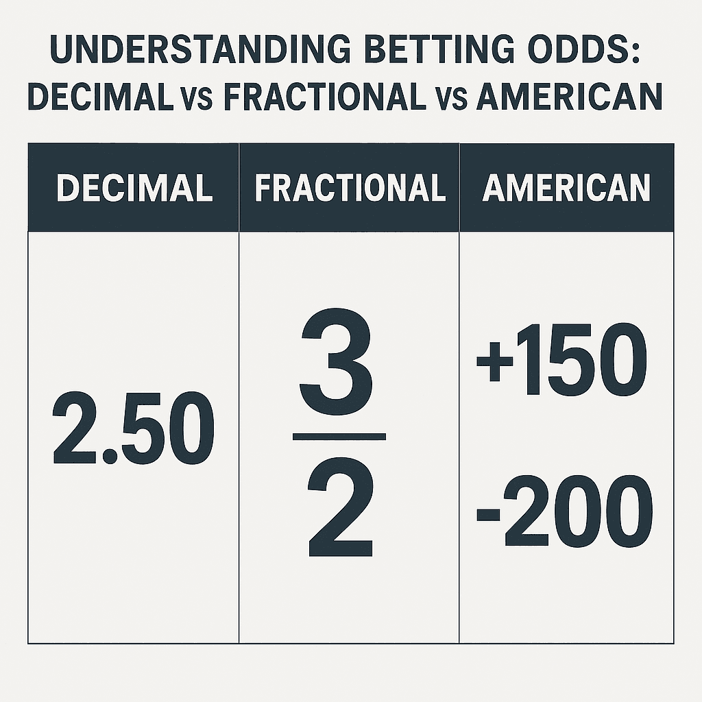 Understanding Betting Odds: Decimal vs Fractional vs American